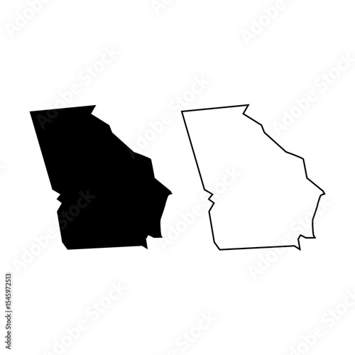 Georgia state map svg cut file. Isolated vector illustration.