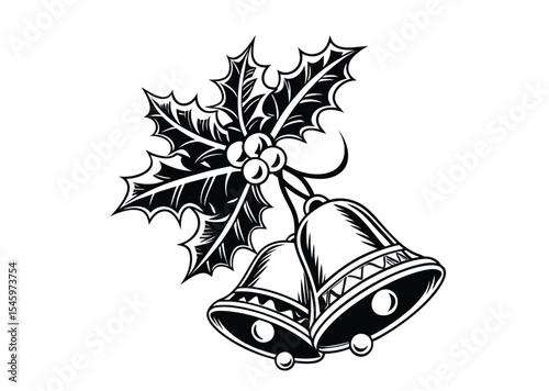 Christmas Black Bells Art black vector icon design