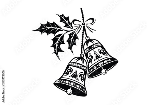 Christmas Black Bells Art black vector icon design