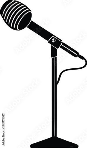 microphone stand silhouette vector