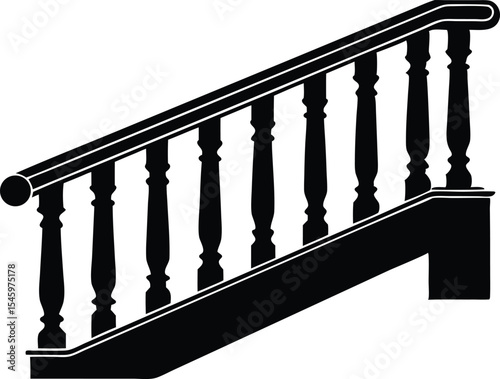balustrade silhouette vector icon