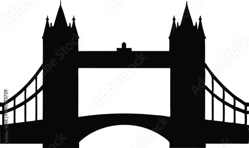 London tower bridge silhouette vector