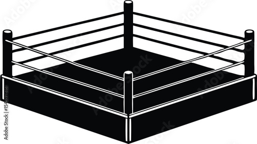 boxing ring silhouette vector icon