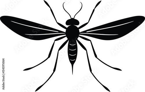 flying mosquito silhouette vector illustration