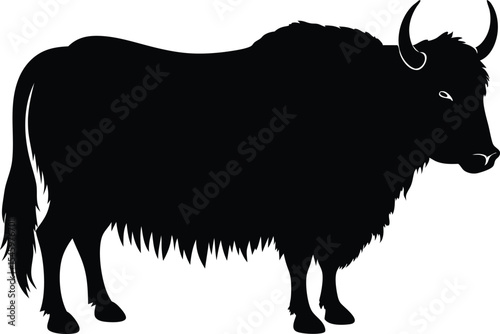 yak cow silhouette vector