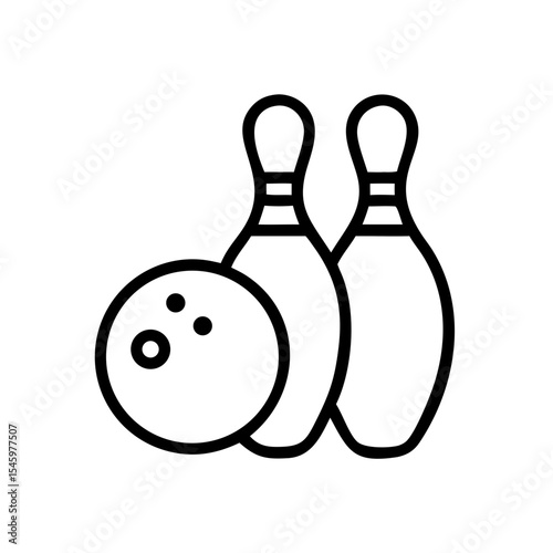 Icon of a bowling ball and pins representing the sport