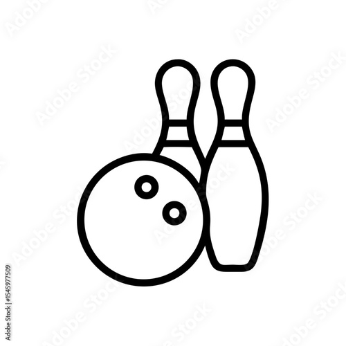 Icon of a bowling ball and pins representing the sport