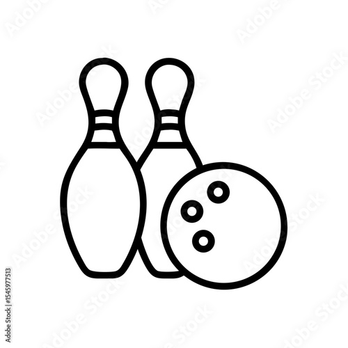 Icon of a bowling ball and pins representing the sport