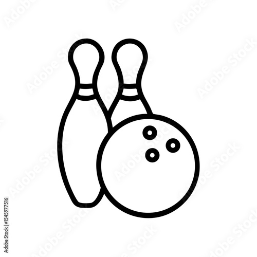 Icon of a bowling ball and pins representing the sport