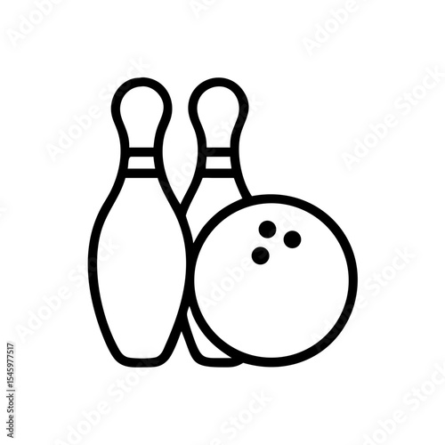 Icon of a bowling ball and pins representing the sport