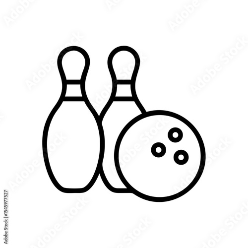 Icon of a bowling ball and pins representing the sport