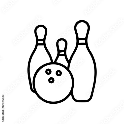 Icon of a bowling ball and pins representing the sport