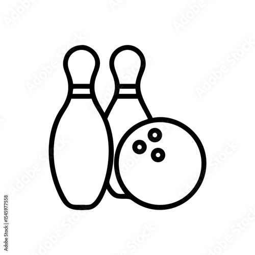 Icon of a bowling ball and pins representing the sport