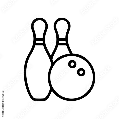 Icon of a bowling ball and pins representing the sport