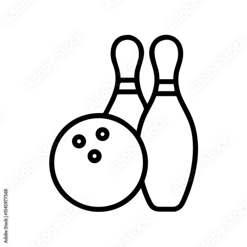 Icon of a bowling ball and pins representing the sport
