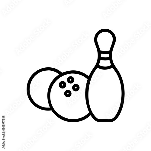 Icon of a bowling ball and pins representing the sport