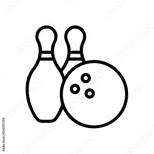Icon of a bowling ball and pins representing the sport