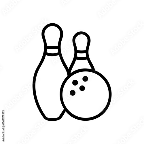Icon of a bowling ball and pins representing the sport