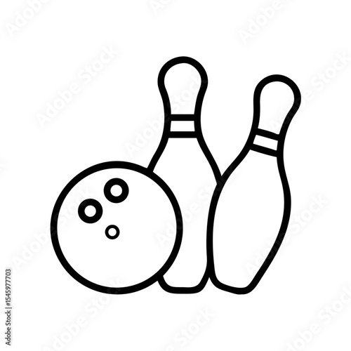 Icon of a bowling ball and pins representing the sport
