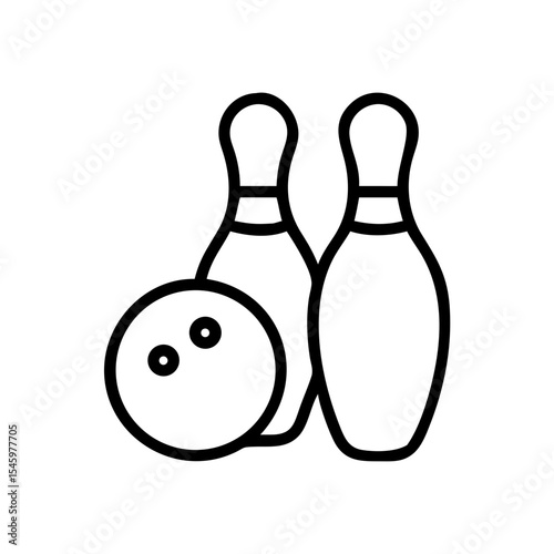 Icon of a bowling ball and pins representing the sport