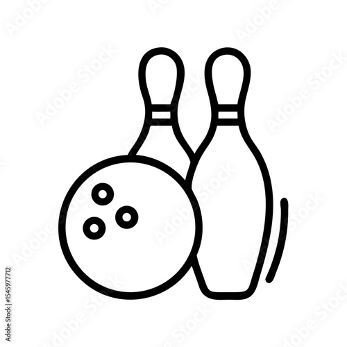 Icon of a bowling ball and pins representing the sport