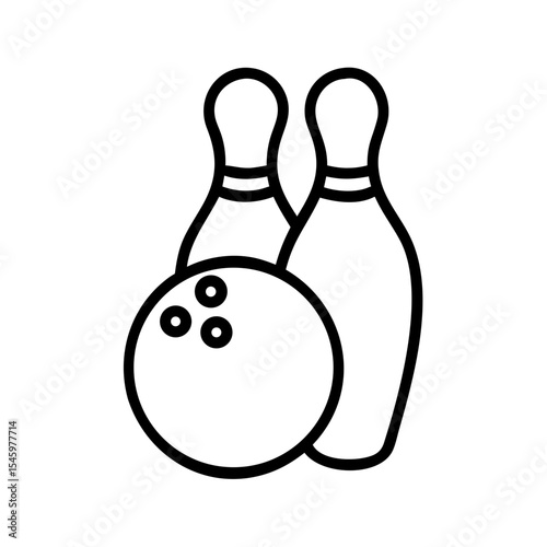 Icon of a bowling ball and pins representing the sport
