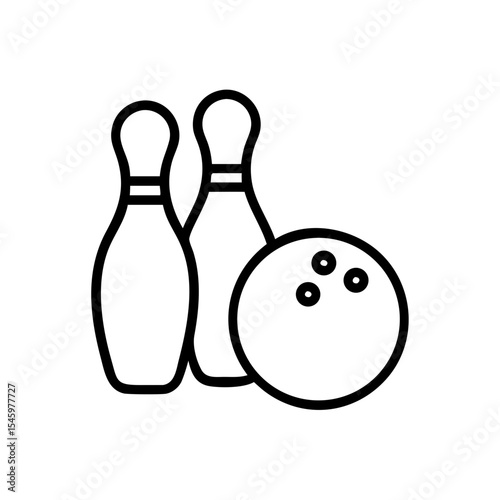 Icon of a bowling ball and pins representing the sport