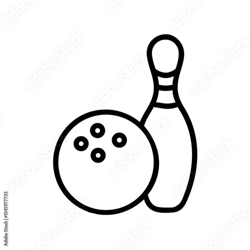Icon of a bowling ball and pins representing the sport