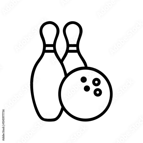 Icon of a bowling ball and pins representing the sport