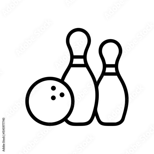 Icon of a bowling ball and pins representing the sport