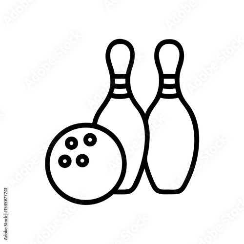 Icon of a bowling ball and pins representing the sport