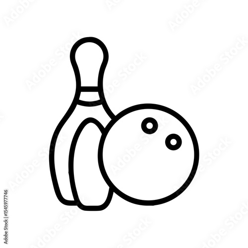 Icon of a bowling ball and pins representing the sport