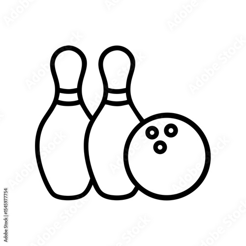 Icon of a bowling ball and pins representing the sport