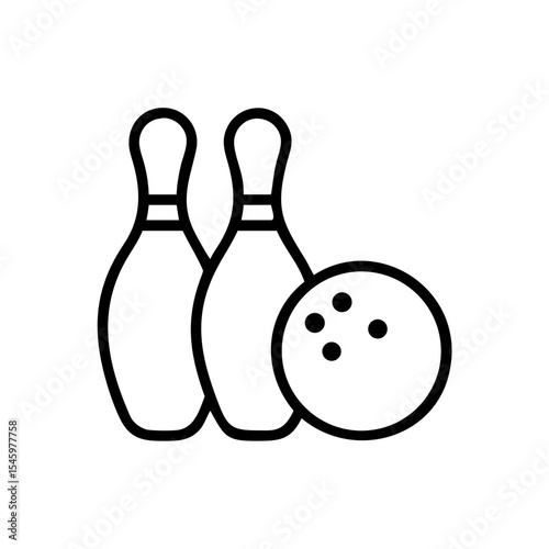 Icon of a bowling ball and pins representing the sport