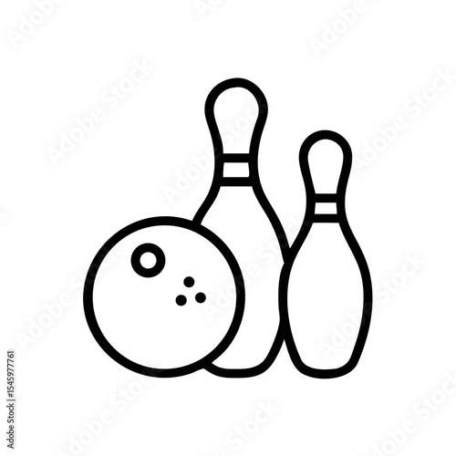 Icon of a bowling ball and pins representing the sport