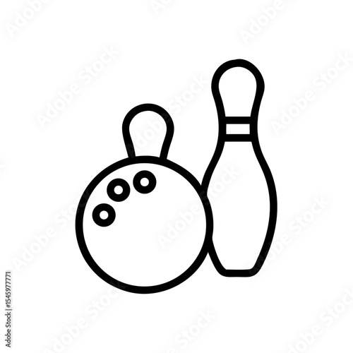 Icon of a bowling ball and pins representing the sport