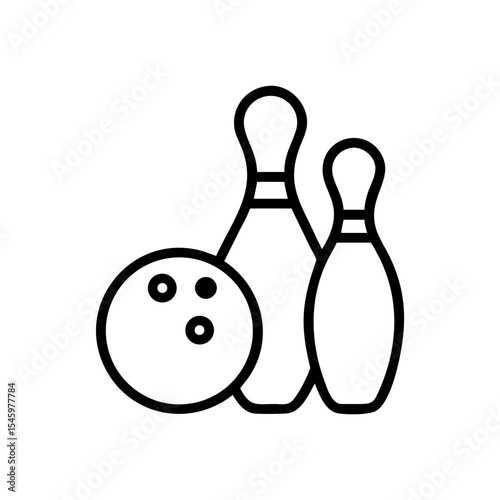 Icon of a bowling ball and pins representing the sport