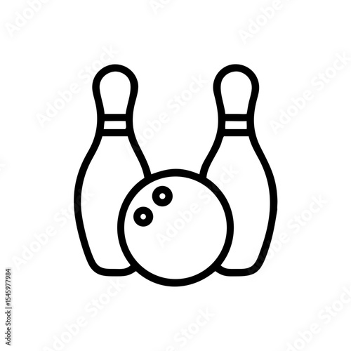 Icon of a bowling ball and pins representing the sport