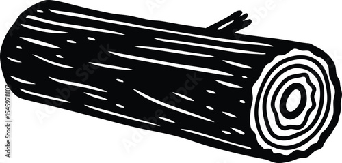 wood log silhouette vector icon
