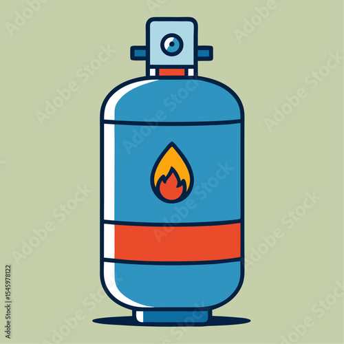 Illustration of a propane tank with flame symbol