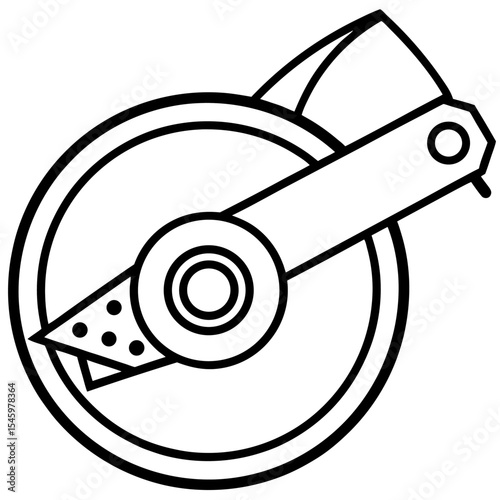 Angle grinder icon line art graphic design element