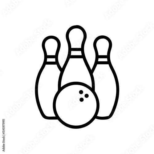 Icon of a bowling ball and pins representing the sport