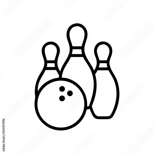 Icon of a bowling ball and pins representing the sport