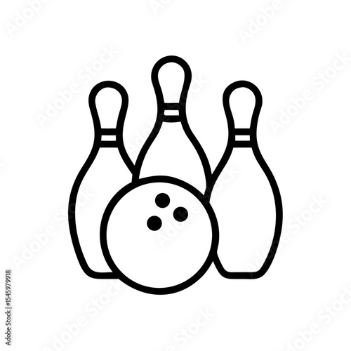 Icon of a bowling ball and pins representing the sport