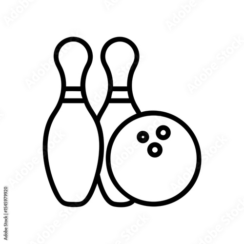 Icon of a bowling ball and pins representing the sport
