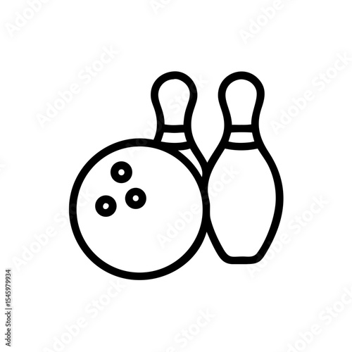 Icon of a bowling ball and pins representing the sport