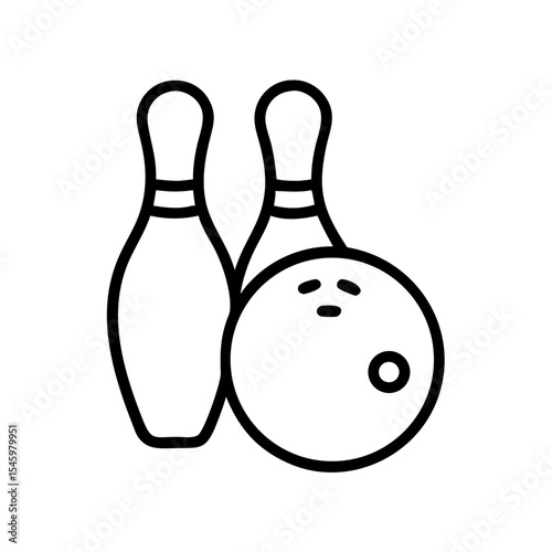 Icon of a bowling ball and pins representing the sport
