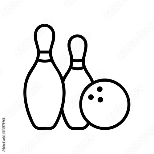 Icon of a bowling ball and pins representing the sport