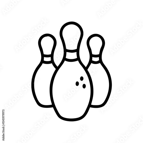 Icon of a bowling ball and pins representing the sport