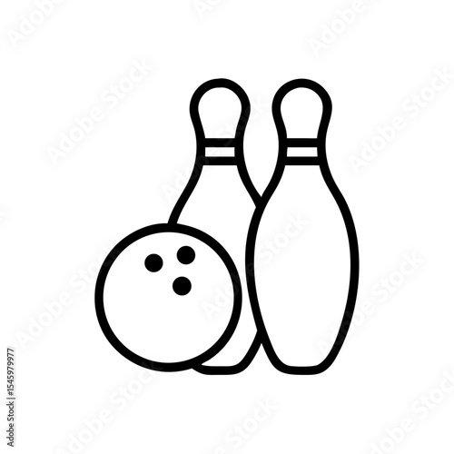 Icon of a bowling ball and pins representing the sport